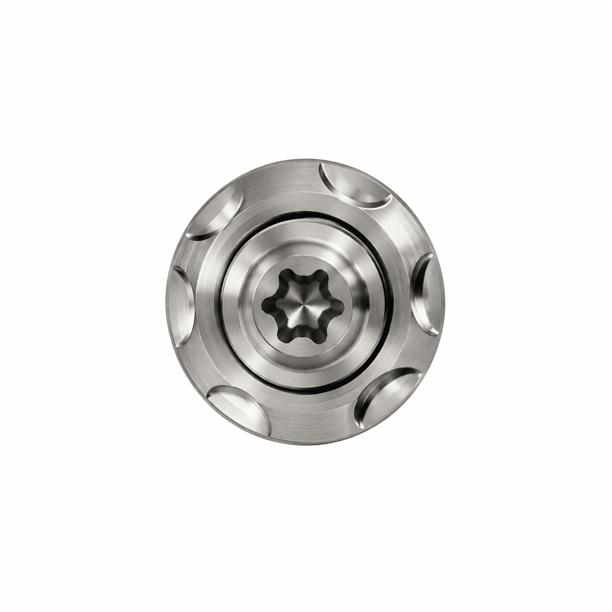 Frontansicht von Titan-Torx-Schraube M10 mit Step Washer