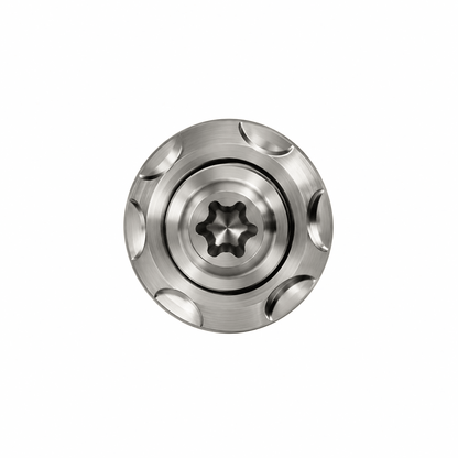 Frontansicht von Titan-Torx-Schraube M10 mit Step Washer