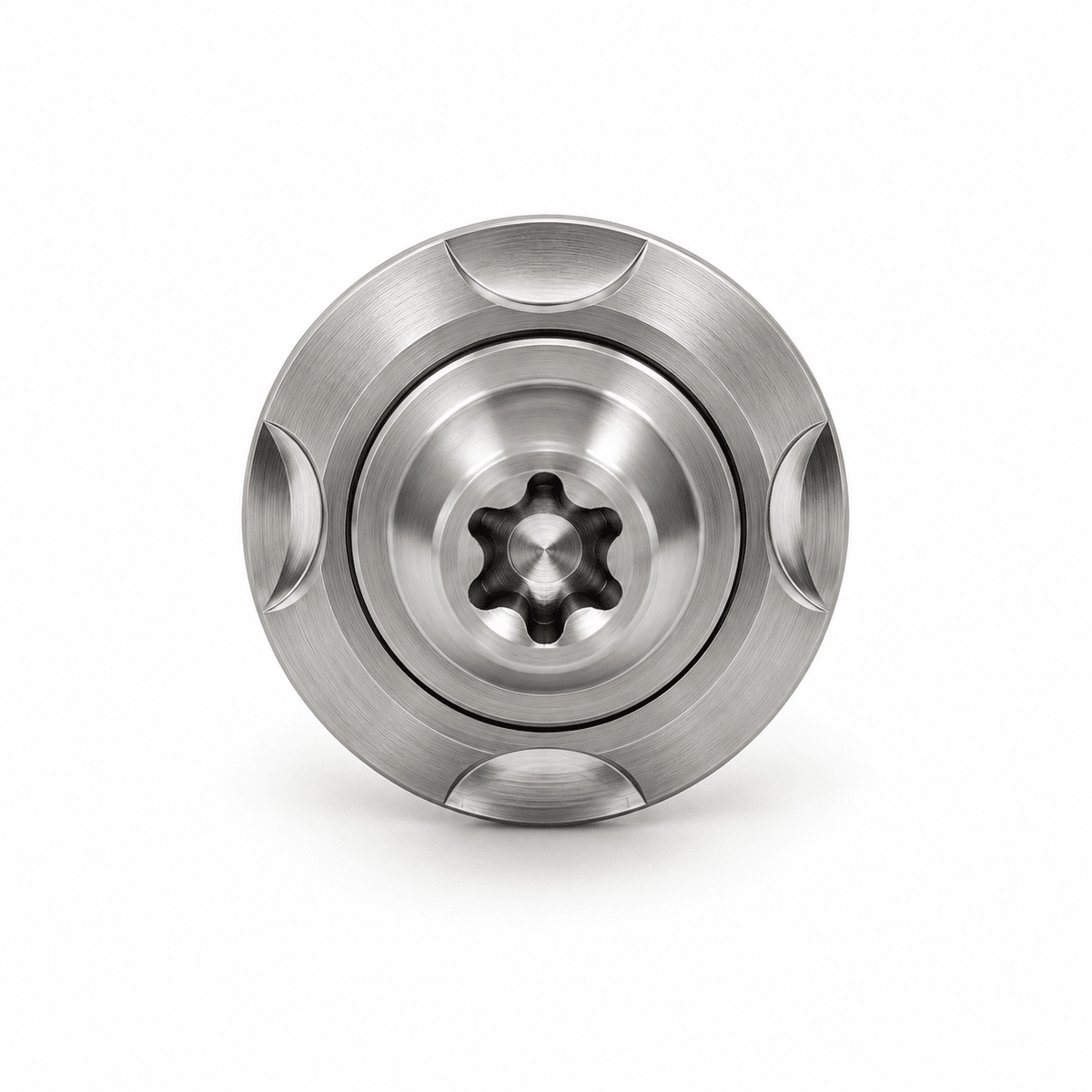 Frontansicht von Titan-Low-Profile-Torx-Schraube mit Step Washer