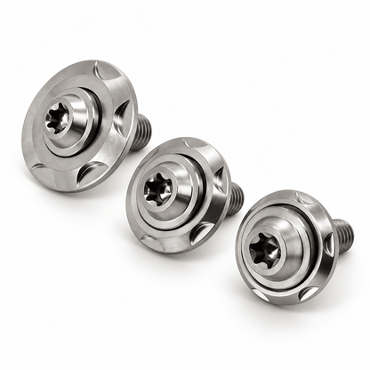 Titan-Low-Profile-Torx-Schrauben M6 mit Step Washers in drei Ausführungen