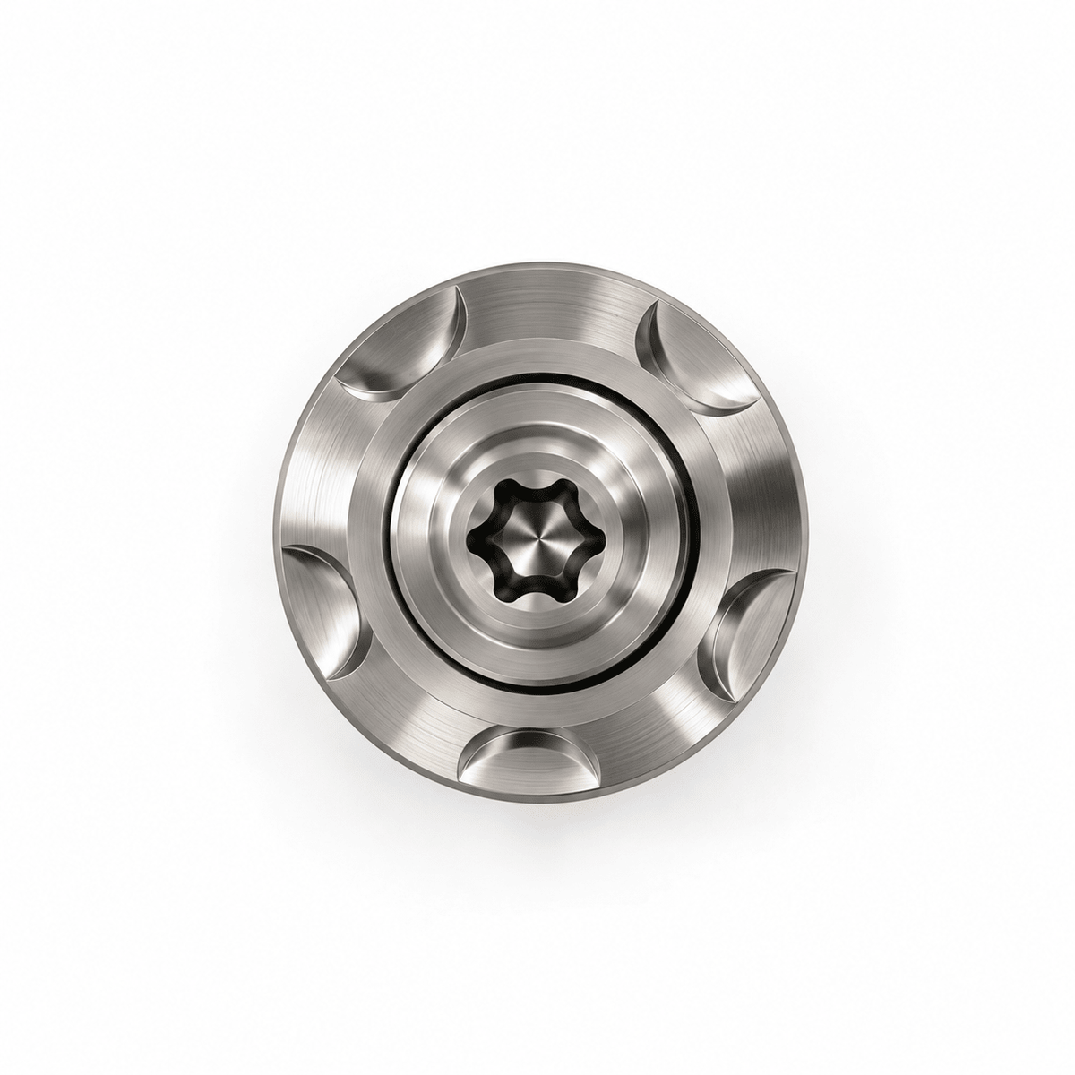 Frontansicht von Titan-Torx-Schraube M8 mit Step Washer