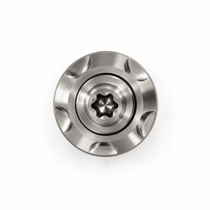 Frontansicht von Titan-Torx-Schraube M8 mit Step Washer