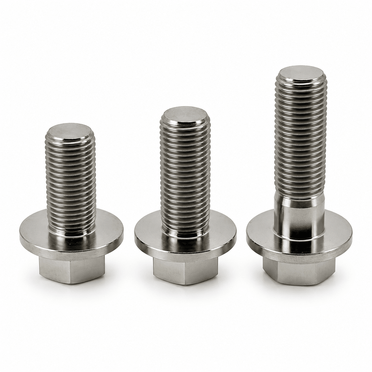 Titanium flensbouten M12x1.25 in drie lengtes